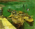 Quay mit den Männern Sand Lastkähne Vincent van Gogh